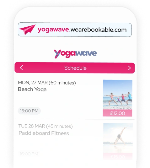 A Bookable schedule open on a phone