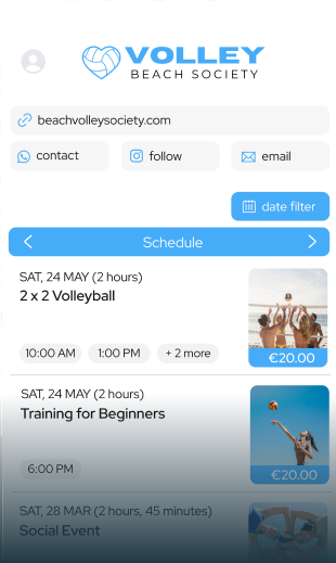 A full schedule of events on a phone
