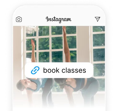 An Instagram profile with a booking link in the bio